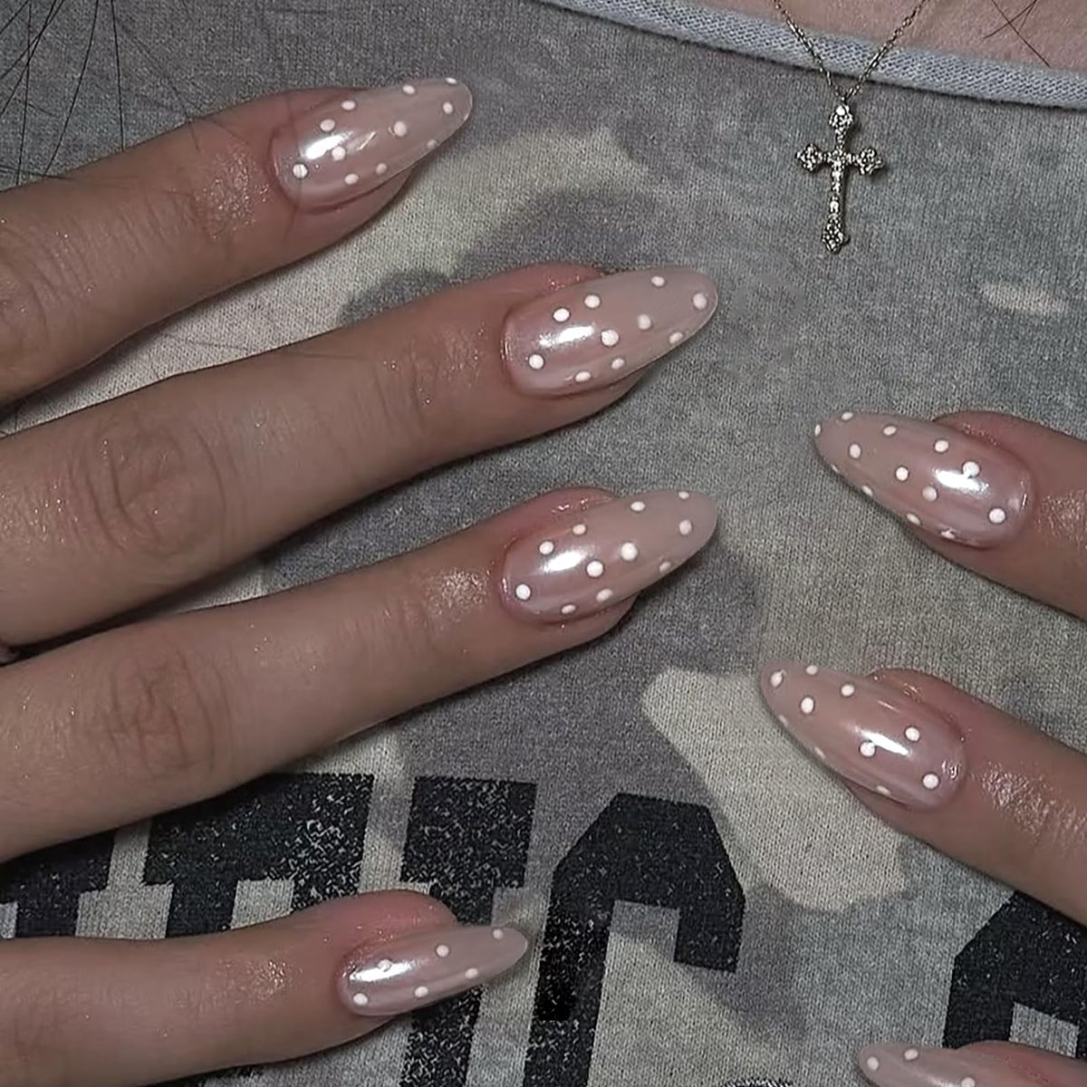 HOSAILY Long Almond Gold Glitter Press On Nails - Luxury French Shimmer Diamond Design, Holiday Party & Wedding False Nail, 24PCS Full Cover Gel Nail for Women- Autumn to New Year’s Elegance