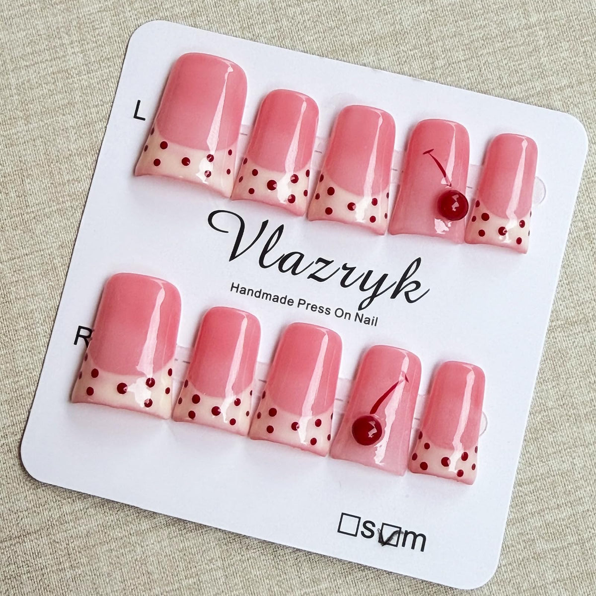 Nude Gradient Long Square Handmade French Tip Press On Nails