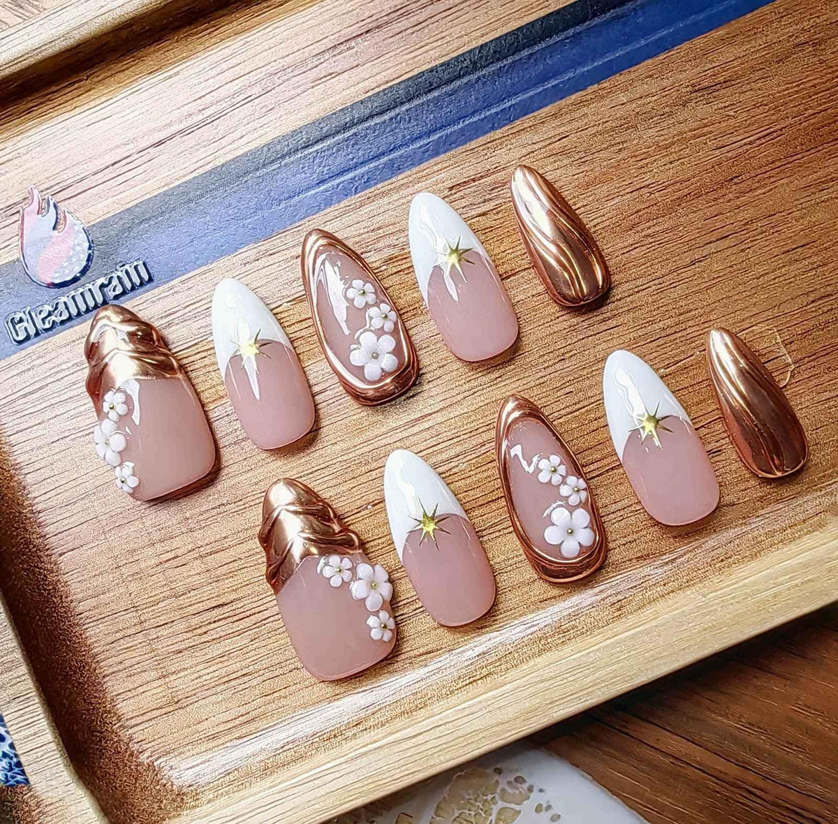 Handmade Press on Nails M Size 10 Pcs