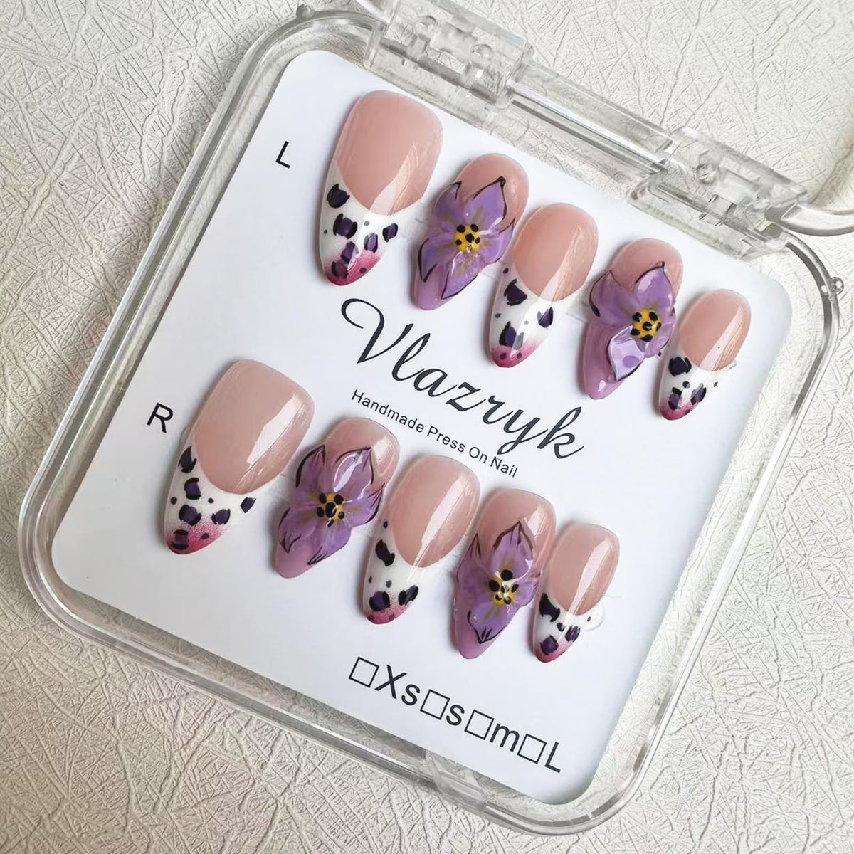 Handmade Press On Nails – Short Almond False Nails for Women, Reusable Acrylic White French Tip with Pearl & 3D Flowers Design – Salon Quality Fake Nails (10PCS Size S)