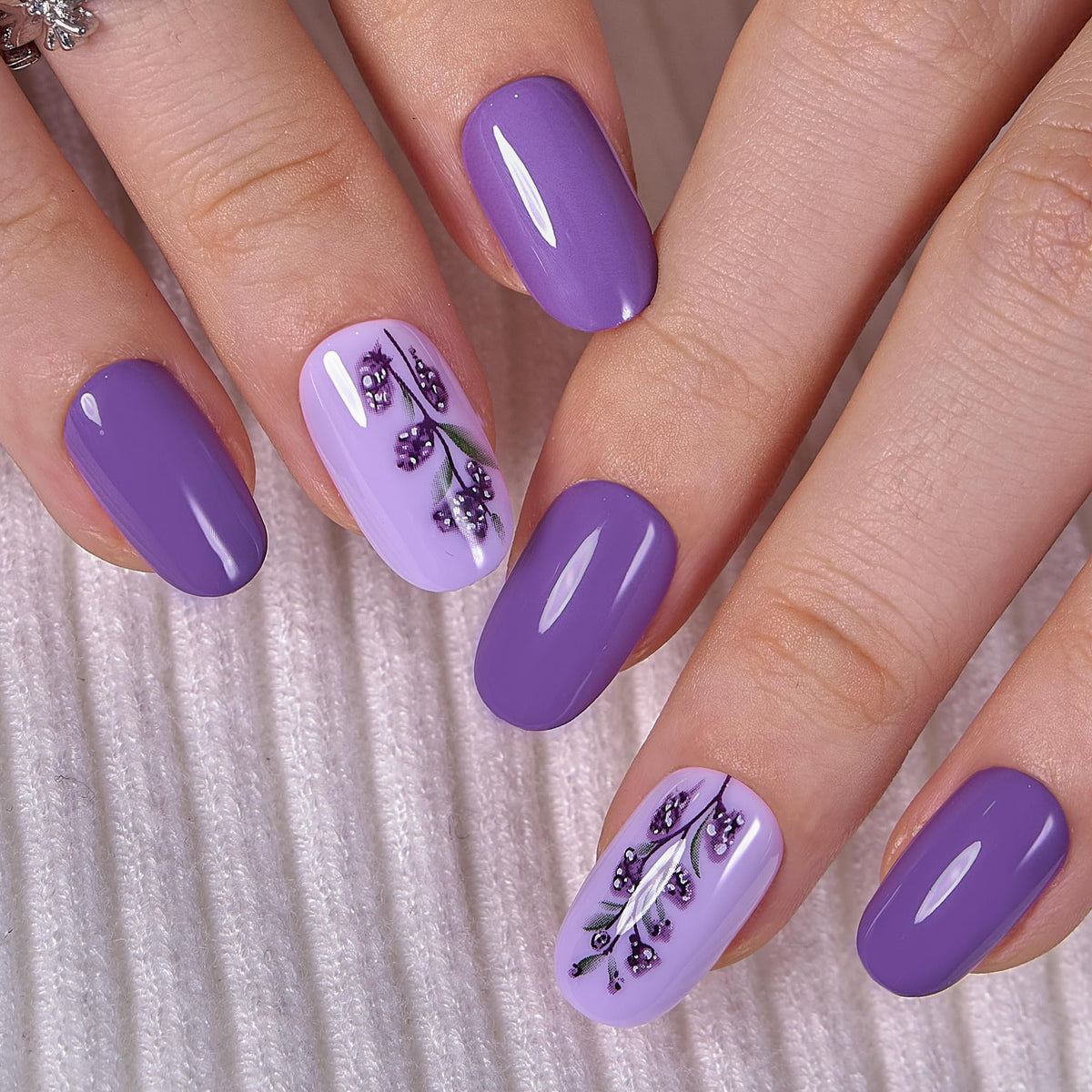 CurvLife Long French Tip Press On Nails, Pearl Rhinestones, Soft Gel