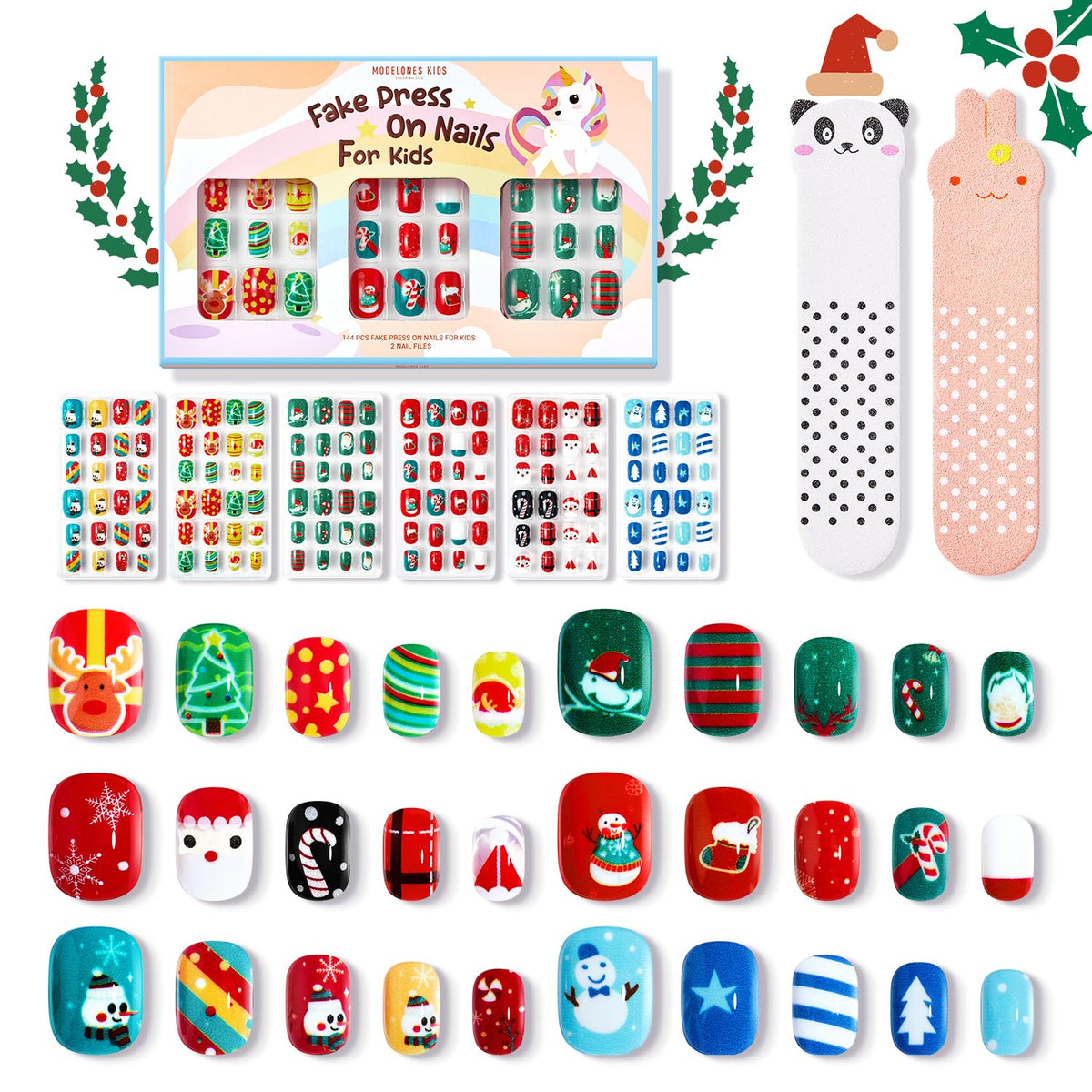 Modelones Extra Short Press on Nails, French Tips Squoval Fake Nails