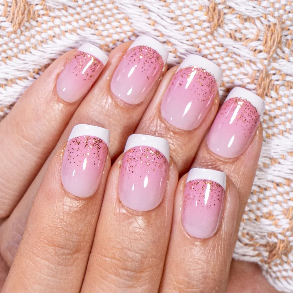 Classic French Tip Press On Nails | CurvLife Nail | 24pcs Short Oval Fake Nails | Natural Nude Finish | Easy Apply, Comfortable & Long-Lasting | Daily, Business & Elegant Event Nail Art