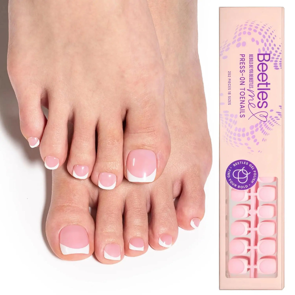 Beetles X Press Plus Press On Nails Tips, French Tip  Square/Squoval/Almond -No File Need DIY Manicure for Nail Extension Gifts for Women thick  press  nails acrylic #Summervibes