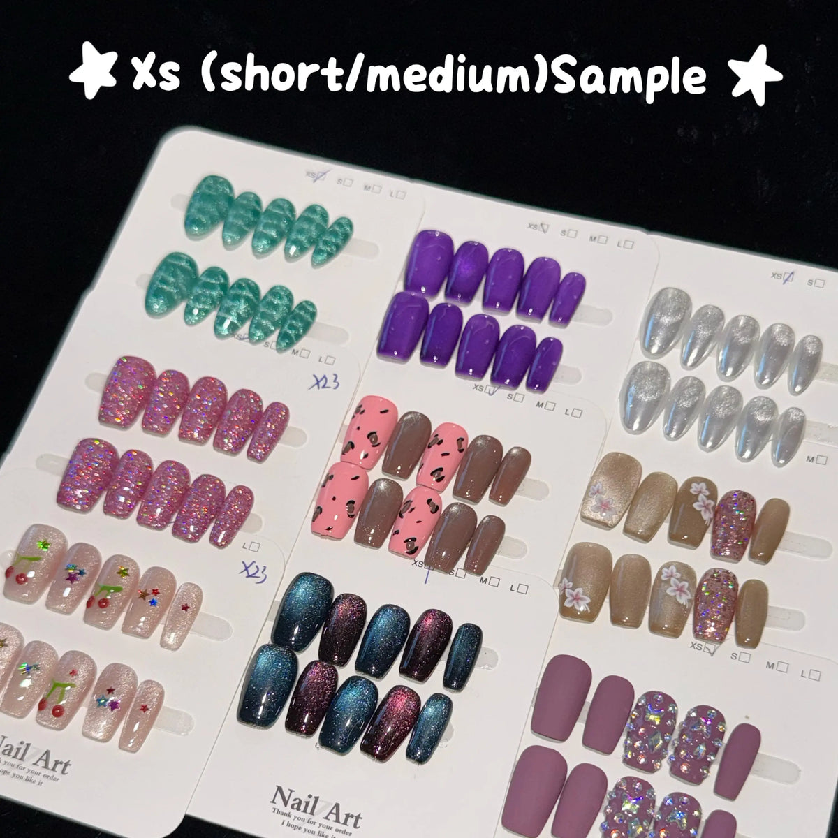 Tessa(23138)gc. Fall & Winter nail vibes are finally here.All handmade press-on nails, rich styles, reusable and super easy to apply.（random style)