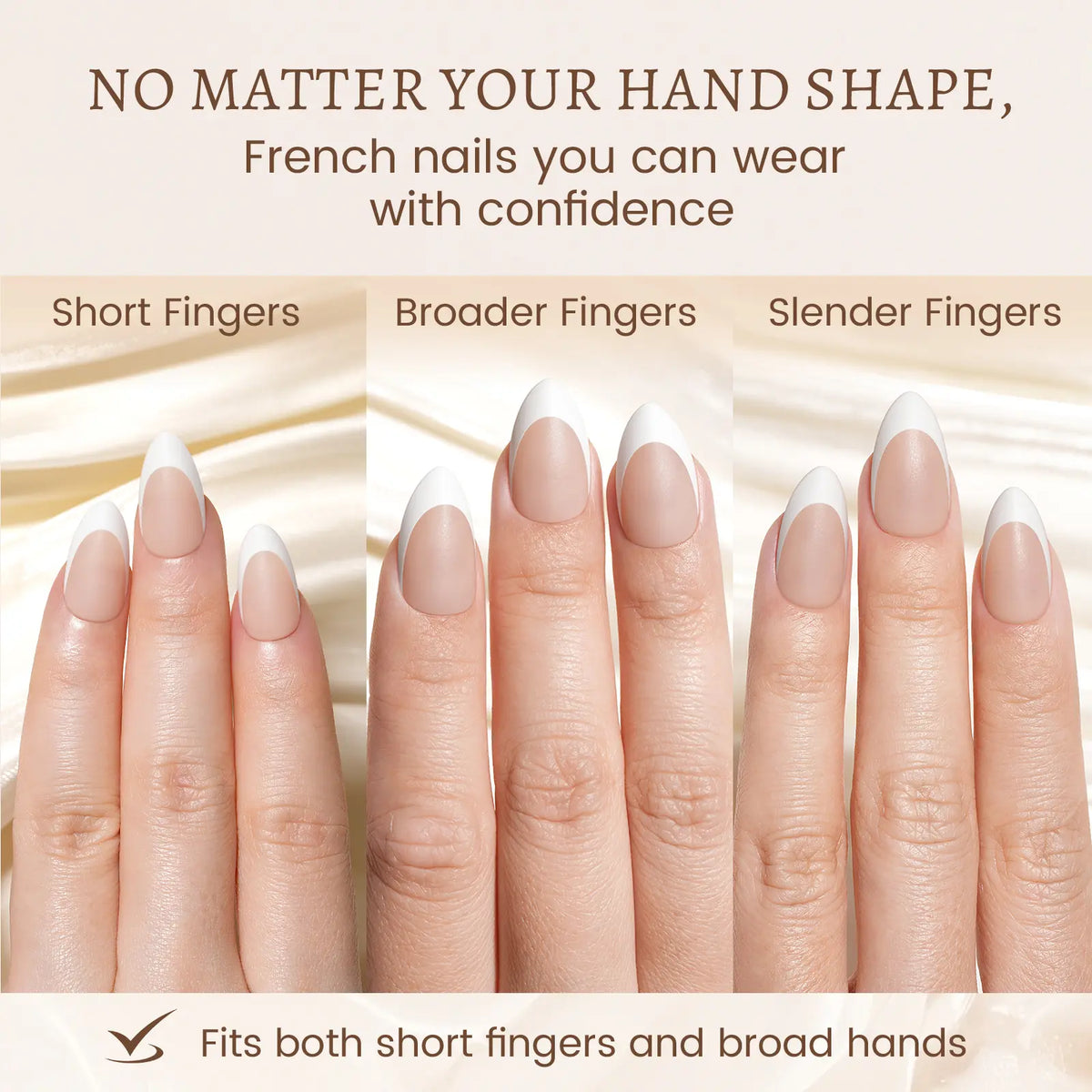 Aillsa Neutral Nude Base French Tip Press On Nails - Beauty Products with Glossy/Matte Finish, Ready-to-Wear/DIY, French Nail Art for Dates,Weddings, Natural Look Glam Accessory,sohochic