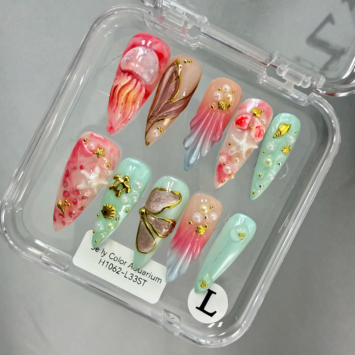 Promake 2026 Summer Handmade Press-On Nails Collection, 100% Luxury Easy Apply Set with Art Designs & Care Tools, Beach Ready Unique Look Sizes S-L, Salon-Quality at Home, Ready to Gift,sohochic