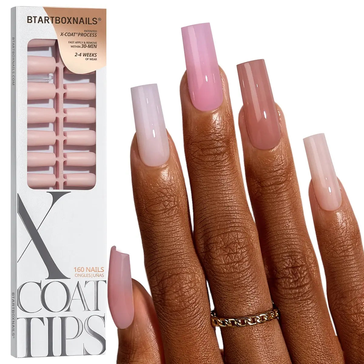 btartboxnails XCOATTIPS Soft Gel Nail Tips - Square or Almond or Coffin or Stiletto Press on Nails,4-Week Wear, Easy-to-Apply, Soak Off, Salon Quality Value at Home, 16 Size - 160 Fake Nails,sohochic
