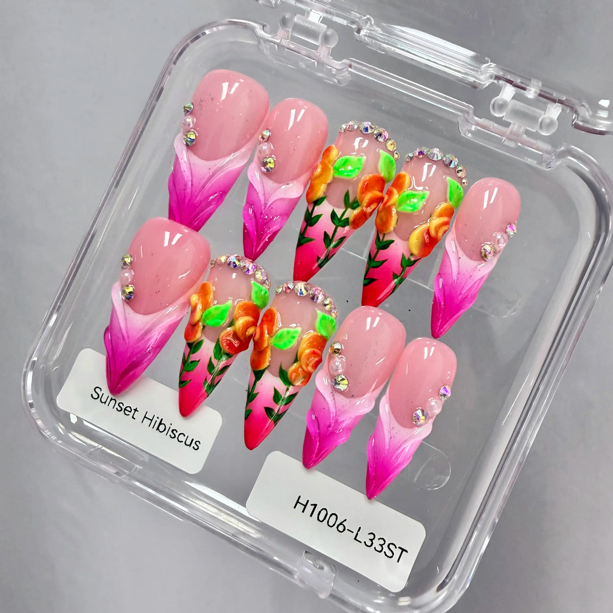 Promake 2026 Summer Handmade Press-On Nails Collection, 100% Luxury Easy Apply Set with Art Designs & Care Tools, Beach Ready Unique Look Sizes S-L, Salon-Quality at Home, Ready to Gift,sohochic