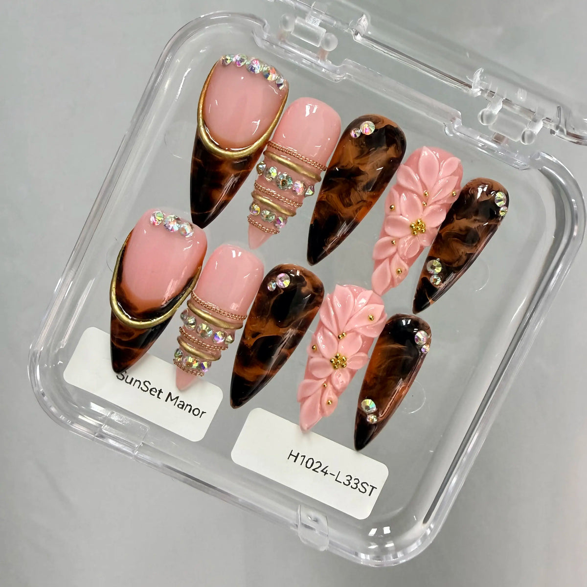 Promake 2026 Summer Handmade Press-On Nails Collection, 100% Luxury Easy Apply Set with Art Designs & Care Tools, Beach Ready Unique Look Sizes S-L, Salon-Quality at Home, Ready to Gift,sohochic
