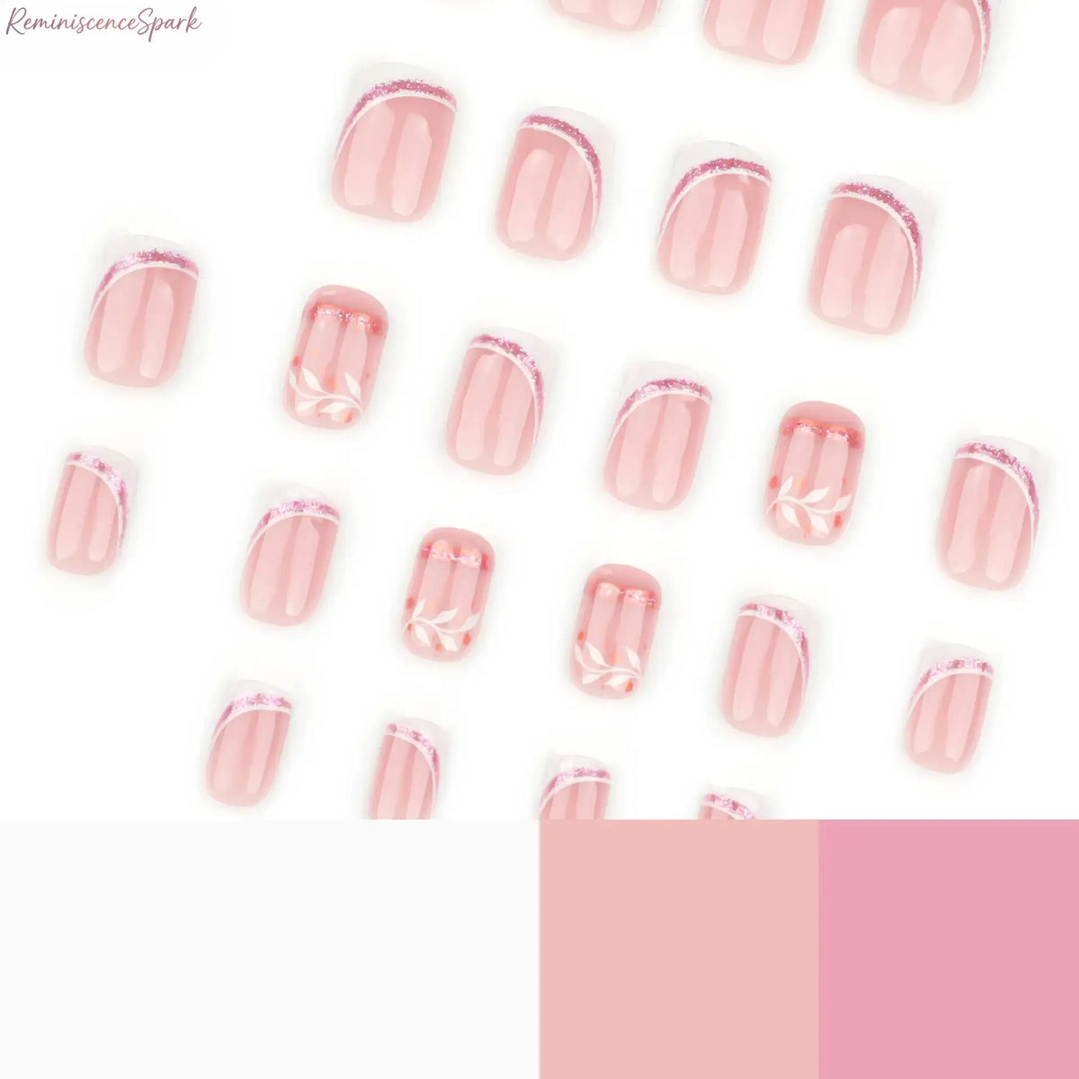 Women's 24Pcs Minimalist Short Square Press-On Nail Sets, Classic French-Tip Fake Nails, Easy-Apply DIY Manicure Kit for Everyday Wear