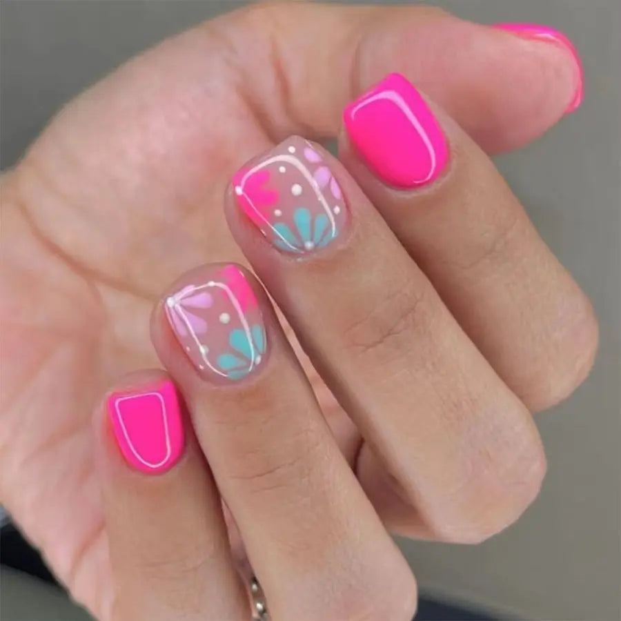 Gilded Blooms Press On Nails | CurvLife Nail | 30pcs Medium Coffin Fake Nails | Glossy Finish with Golden Floral Accents & Radiant Shine | Easy to Apply, Comfortable & Long-Lasting | Ideal for Daily Commutes, Business Meetings, Banquets & Formal Events