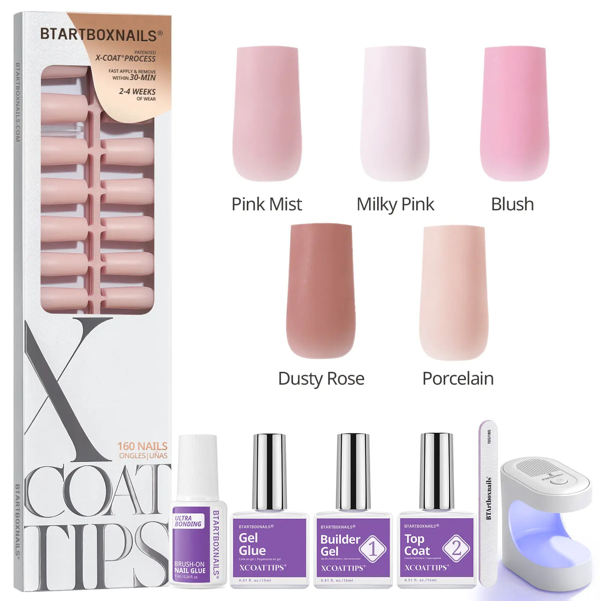 btartboxnails XCOATTIPS Soft Gel Nail Tips - Square or Almond or Coffin or Stiletto Press on Nails,4-Week Wear, Easy-to-Apply, Soak Off, Salon Quality Value at Home, 16 Size - 160 Fake Nails,sohochic