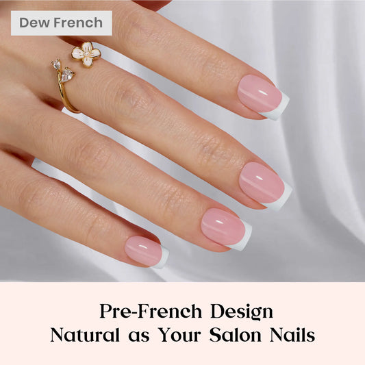 Beetles French Tip Press On Nails, 150 Pcs Short Square Fake Nail Tips, 15 Sizes, Pre-Colored Soft Gel False Nails, Glue Not Included, Multiple Color Options for DIY Nail Art