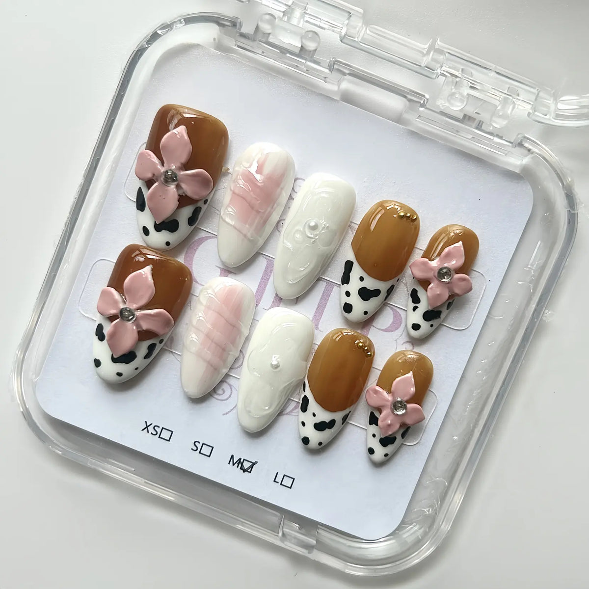 10Pcs Handmade Press On Nails Reusable Medium Handmade Acrylic Press Nails New Summer Collection, Cute Elegant Luxury Cat Eye Design, Ocean Inspired, High Quality Soft Sophisticated Look for Women Nail Art