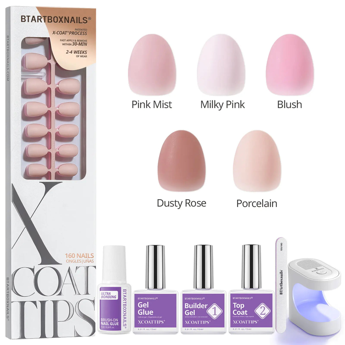 btartboxnails XCOATTIPS Soft Gel Nail Tips - Square or Almond or Coffin or Stiletto Press on Nails,4-Week Wear, Easy-to-Apply, Soak Off, Salon Quality Value at Home, 16 Size - 160 Fake Nails,sohochic