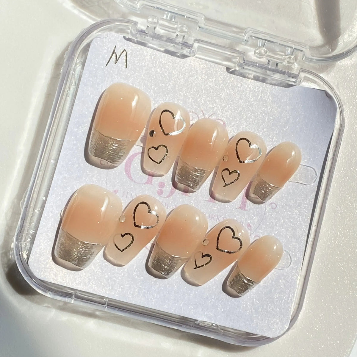 10Pcs Handmade Press On Nails Reusable Medium Handmade Acrylic Press Nails New Summer Collection, Cute Elegant Luxury Cat Eye Design, Ocean Inspired, High Quality Soft Sophisticated Look for Women Nail Art