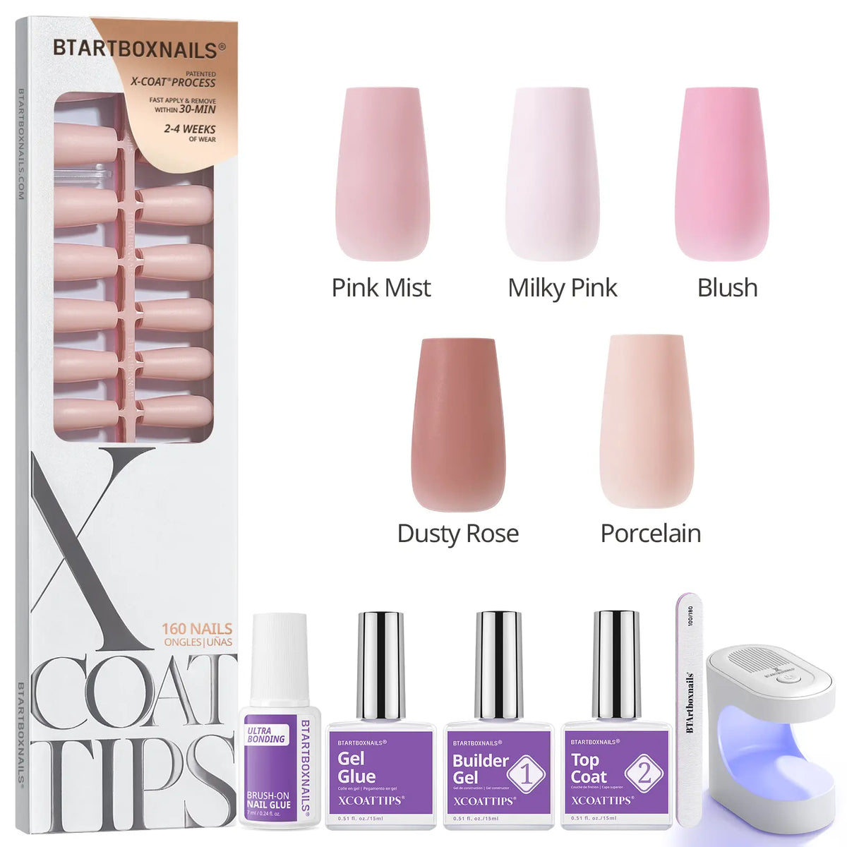 btartboxnails XCOATTIPS Soft Gel Nail Tips - Square or Almond or Coffin or Stiletto Press on Nails,4-Week Wear, Easy-to-Apply, Soak Off, Salon Quality Value at Home, 16 Size - 160 Fake Nails,sohochic