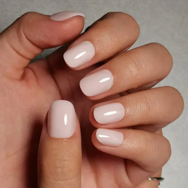 Classic French Tip Press On Nails | CurvLife Nail | 24pcs Short Oval Fake Nails | Natural Nude Finish | Easy Apply, Comfortable & Long-Lasting | Daily, Business & Elegant Event Nail Art