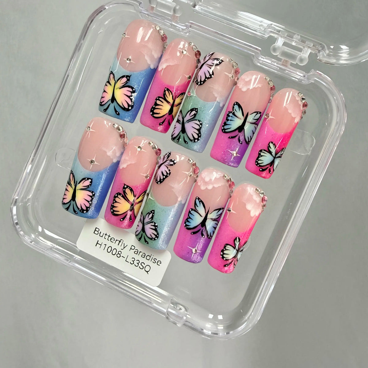 Promake 2026 Summer Handmade Press-On Nails Collection, 100% Luxury Easy Apply Set with Art Designs & Care Tools, Beach Ready Unique Look Sizes S-L, Salon-Quality at Home, Ready to Gift,sohochic