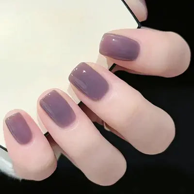 Elegant Nude with Silver-trim Press-On Nails | CurvLife Nail | 30pcs Medium Square Fake Nails | Glossy Finish with Subtle Shine & Delicate Accents | Easy to Apply, Comfortable & Long-lasting | Perfect for Business , Interviews, Church & Refined Gatherings