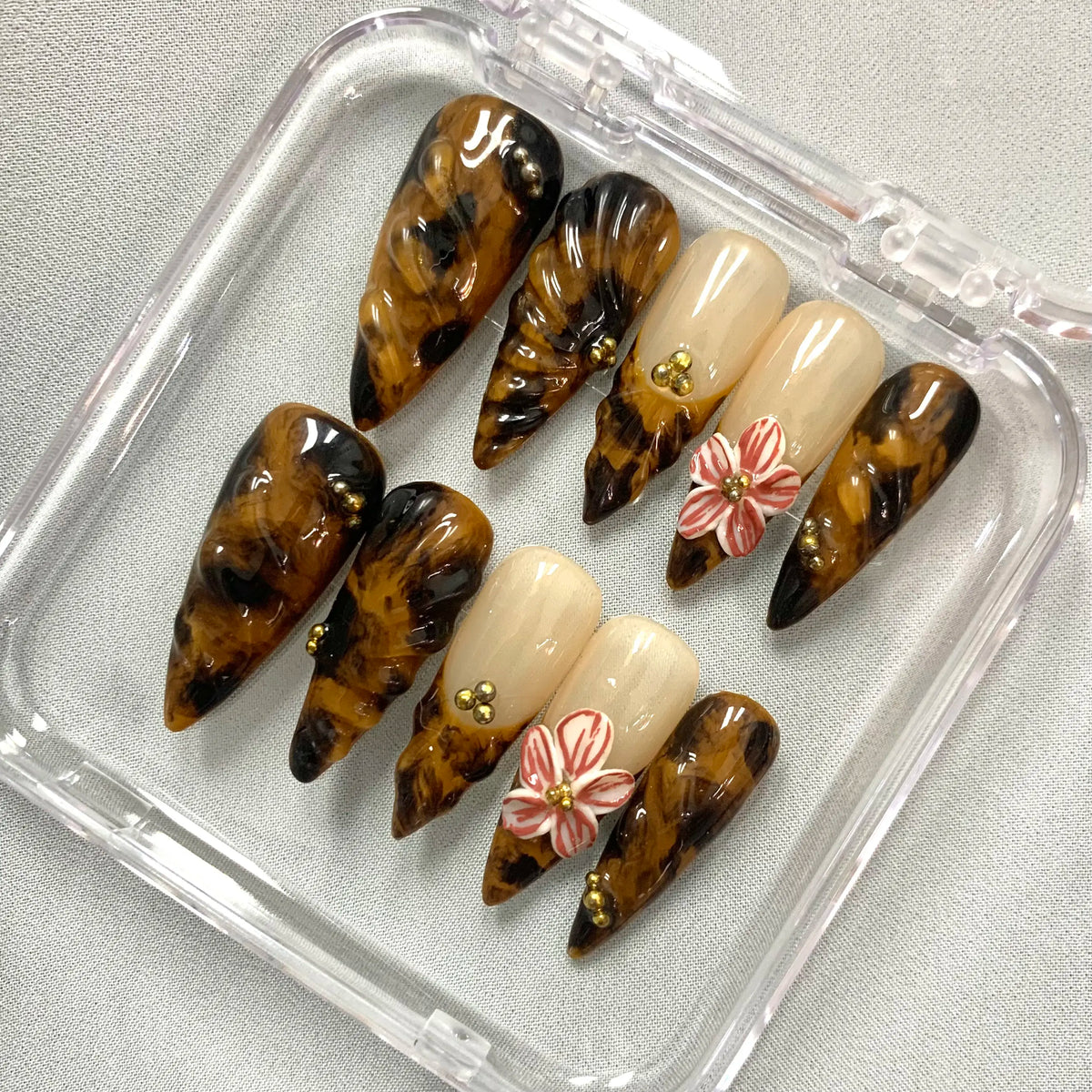 Promake 2026 Summer Handmade Press-On Nails Collection, 100% Luxury Easy Apply Set with Art Designs & Care Tools, Beach Ready Unique Look Sizes S-L, Salon-Quality at Home, Ready to Gift,sohochic