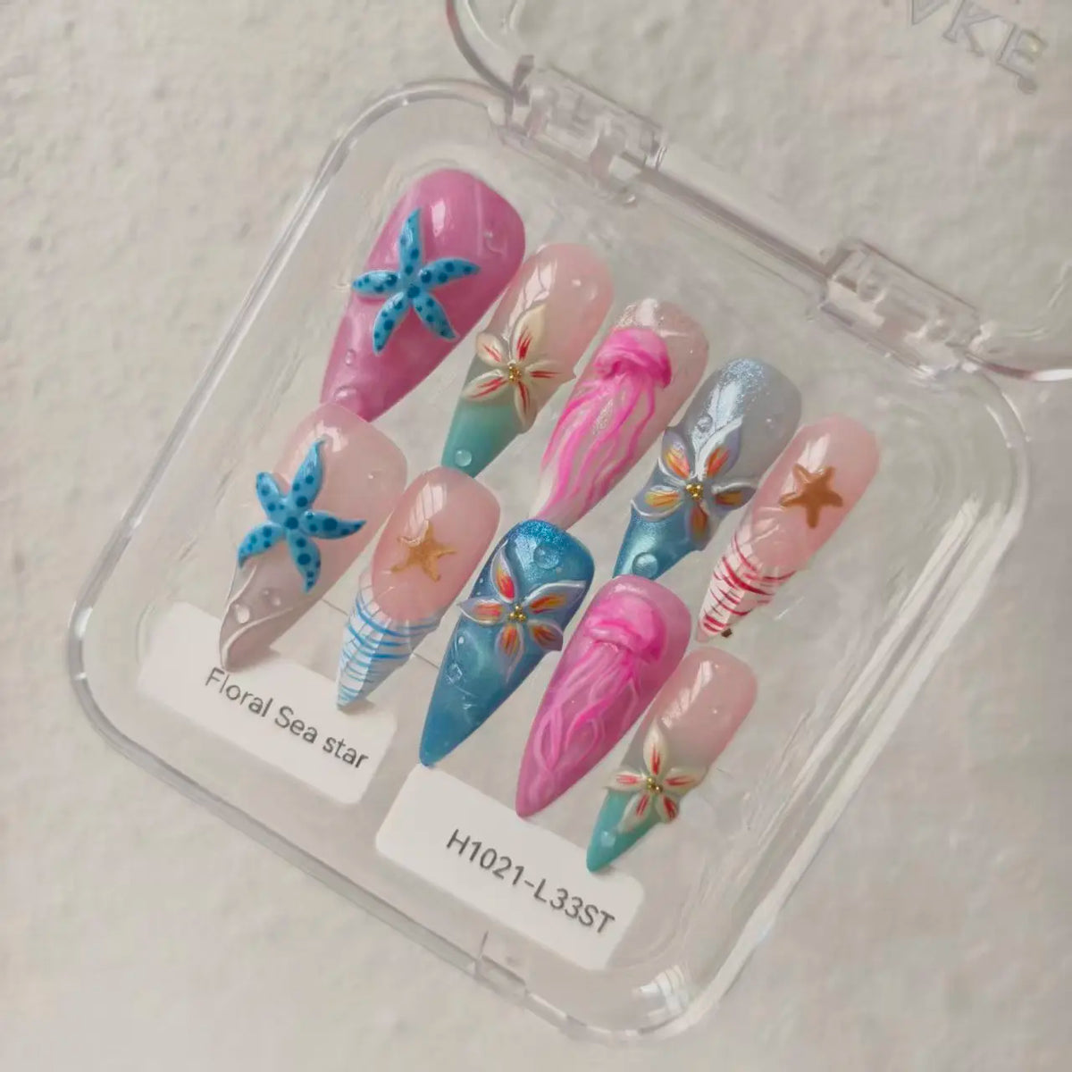 Promake 2026 Summer Handmade Press-On Nails Collection, 100% Luxury Easy Apply Set with Art Designs & Care Tools, Beach Ready Unique Look Sizes S-L, Salon-Quality at Home, Ready to Gift,sohochic