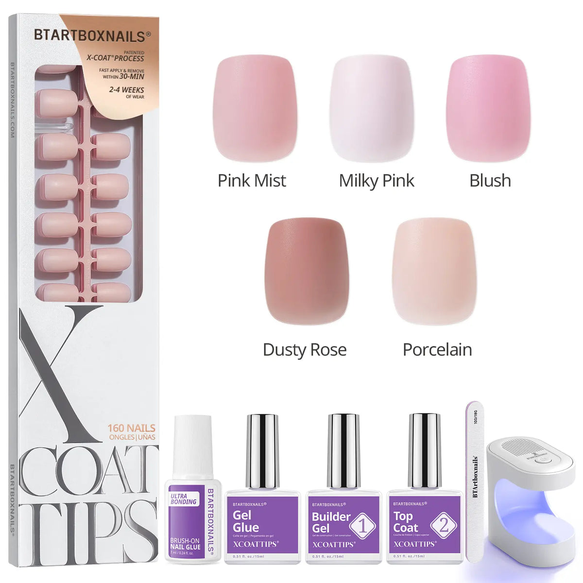 btartboxnails XCOATTIPS Soft Gel Nail Tips - Square or Almond or Coffin or Stiletto Press on Nails,4-Week Wear, Easy-to-Apply, Soak Off, Salon Quality Value at Home, 16 Size - 160 Fake Nails,sohochic