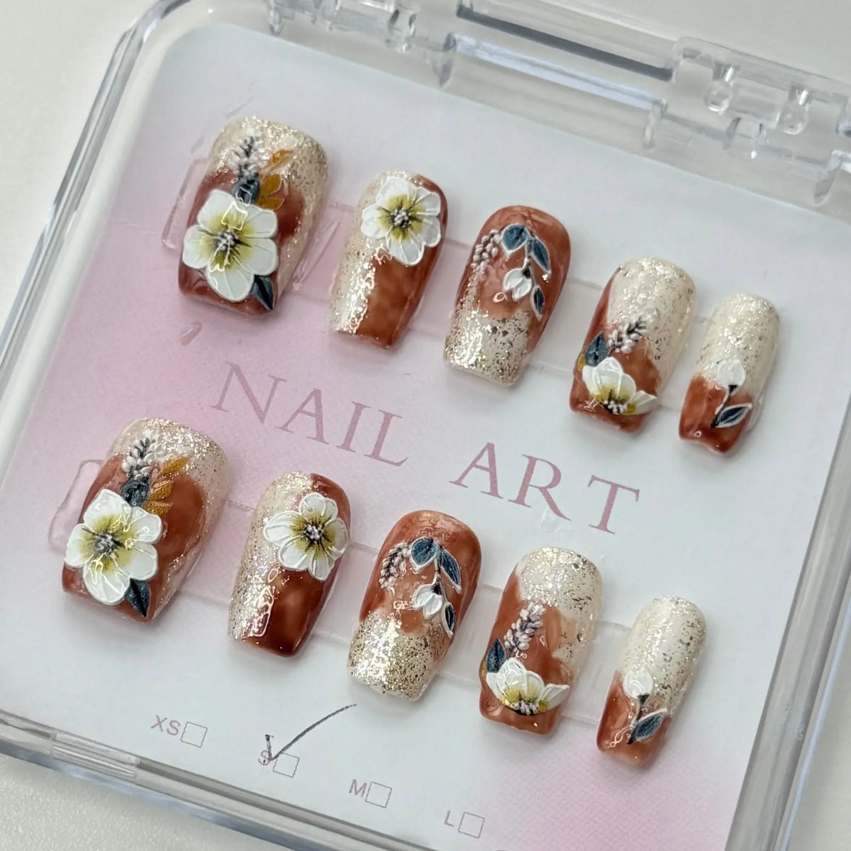 10Pcs Handmade Press On Nails Reusable Medium Handmade Acrylic Press Nails New Summer Collection, Cute Elegant Luxury Cat Eye Design, Ocean Inspired, High Quality Soft Sophisticated Look for Women Nail Art