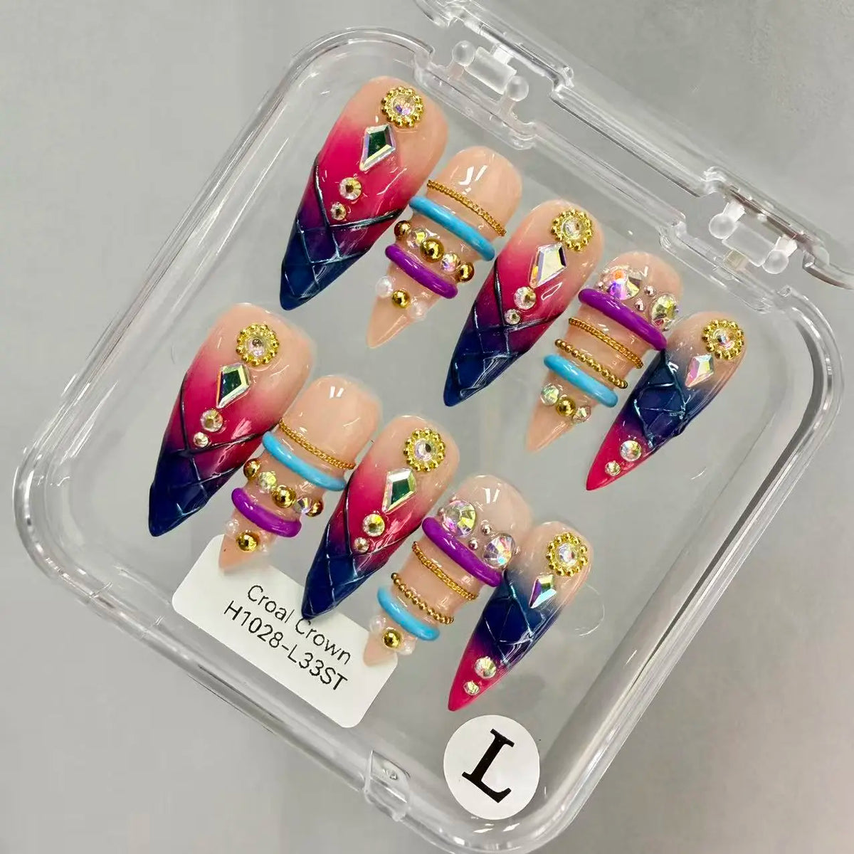 Promake 2026 Summer Handmade Press-On Nails Collection, 100% Luxury Easy Apply Set with Art Designs & Care Tools, Beach Ready Unique Look Sizes S-L, Salon-Quality at Home, Ready to Gift,sohochic