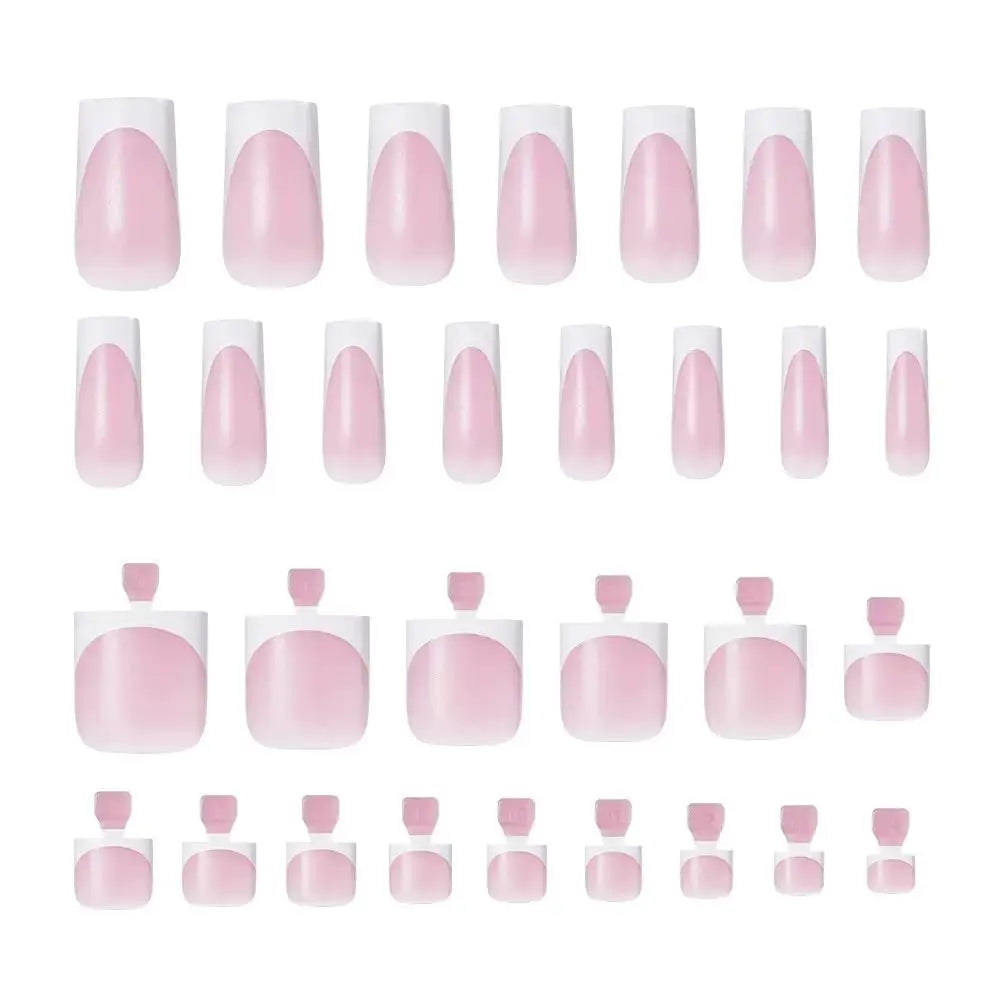 Everyday Glam Press On Nail Sets 60 Pcs Classic White French Medium Square Kit For At Home Manicures Festive And Party Gift Nail Press On Nails