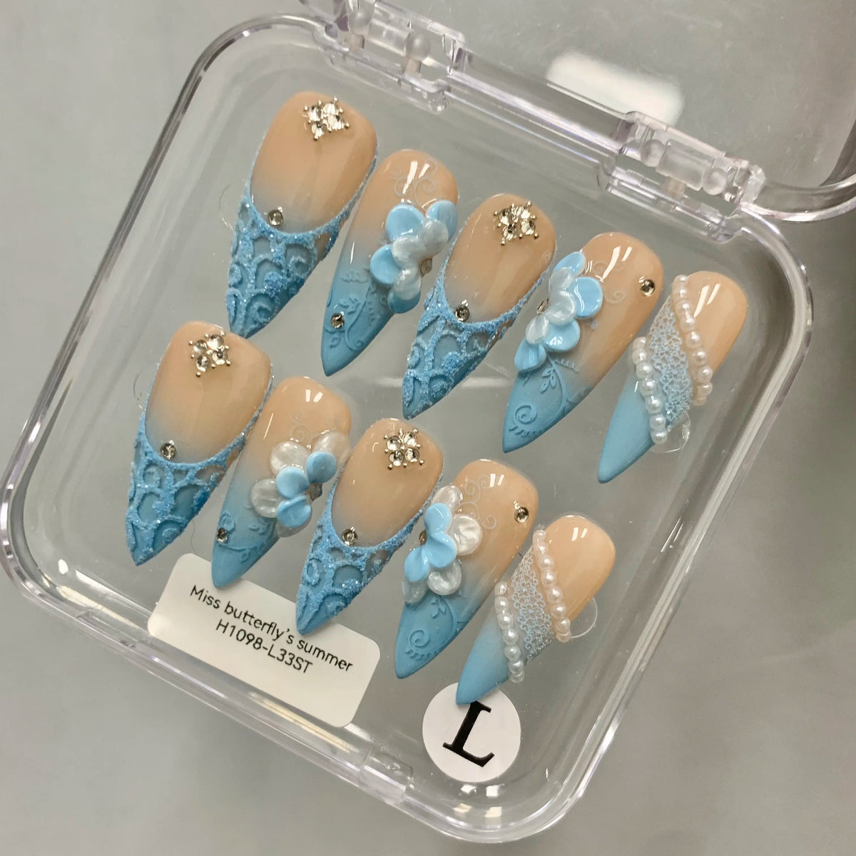 Promake 2026 Summer Handmade Press-On Nails Collection, 100% Luxury Easy Apply Set with Art Designs & Care Tools, Beach Ready Unique Look Sizes S-L, Salon-Quality at Home, Ready to Gift,sohochic