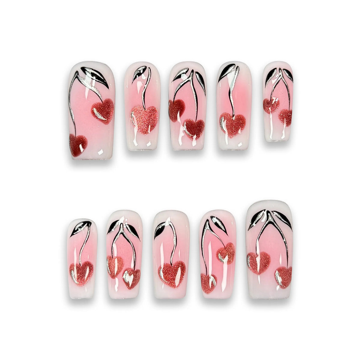 Pressmeon Handmade Press-on Nails | Holy Glory | Long Stiletto Shape Collection | 3D Luxury Salon Quality | Reusable & Extra Durable | Eco Package