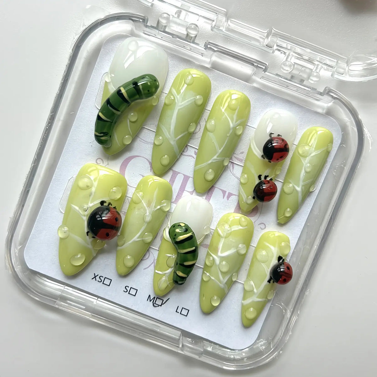 10Pcs Handmade Press On Nails Reusable Medium Handmade Acrylic Press Nails New Summer Collection, Cute Elegant Luxury Cat Eye Design, Ocean Inspired, High Quality Soft Sophisticated Look for Women Nail Art