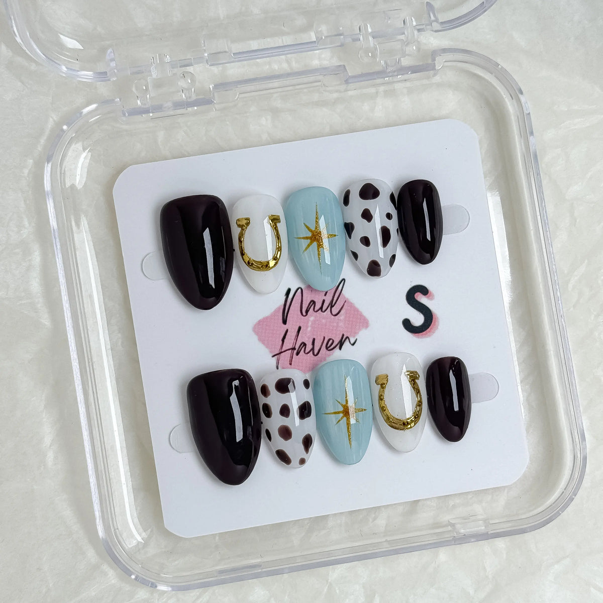 NailHaven| Short Almond Continued Collection - 10 Pcs Handmade Press-On Nails| Cute Acrylic Nails, High Quality Reusable