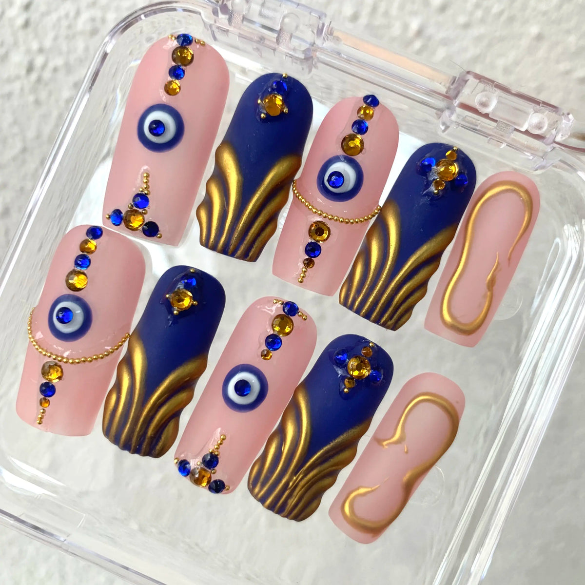 Promake 2026 Summer Handmade Press-On Nails Collection, 100% Luxury Easy Apply Set with Art Designs & Care Tools, Beach Ready Unique Look Sizes S-L, Salon-Quality at Home, Ready to Gift,sohochic