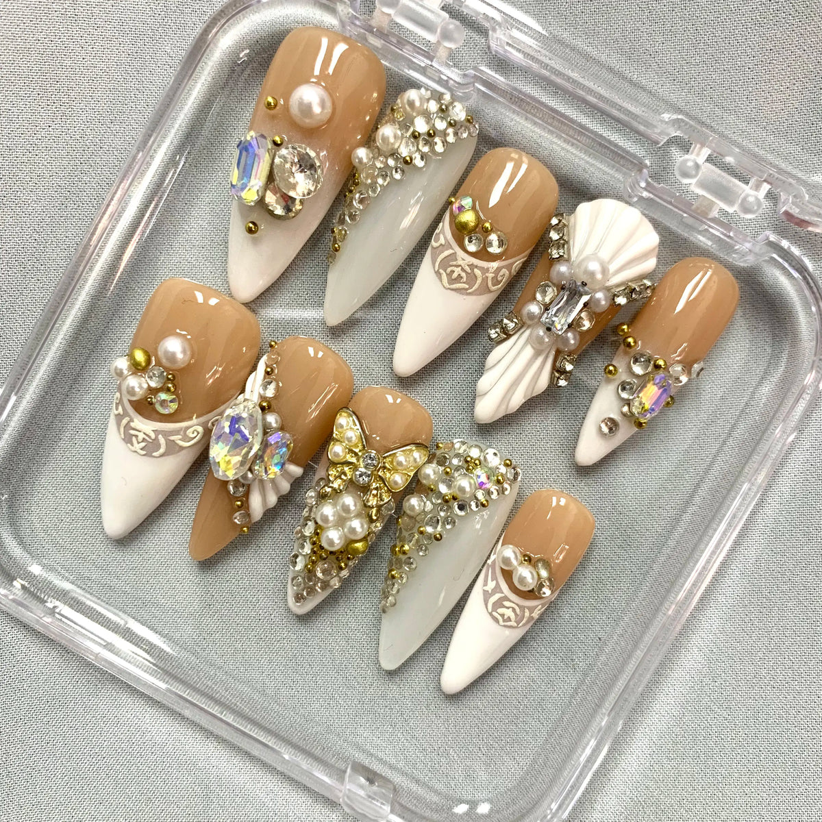 Promake 2026 Summer Handmade Press-On Nails Collection, 100% Luxury Easy Apply Set with Art Designs & Care Tools, Beach Ready Unique Look Sizes S-L, Salon-Quality at Home, Ready to Gift,sohochic