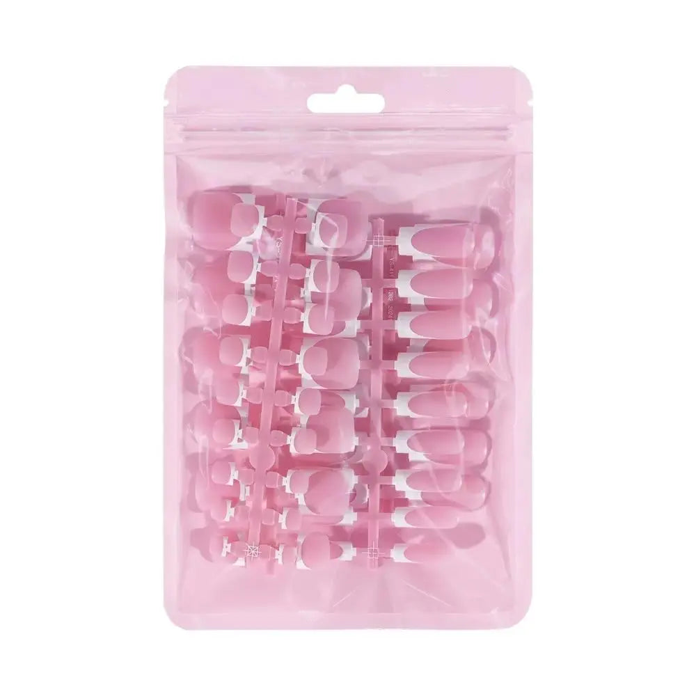 Everyday Glam Press On Nail Sets 60 Pcs Classic White French Medium Square Kit For At Home Manicures Festive And Party Gift Nail Press On Nails