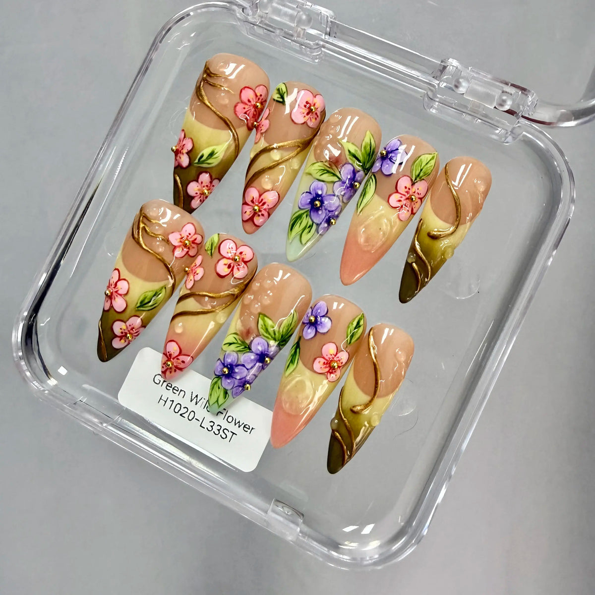 Promake 2026 Summer Handmade Press-On Nails Collection, 100% Luxury Easy Apply Set with Art Designs & Care Tools, Beach Ready Unique Look Sizes S-L, Salon-Quality at Home, Ready to Gift,sohochic