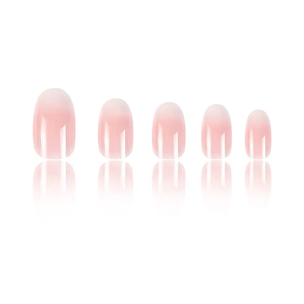 Cute Casual Pink-and-White Gradient Press-On Nails Design, Beauty Art Decoration Accessories for Nail Care Kits