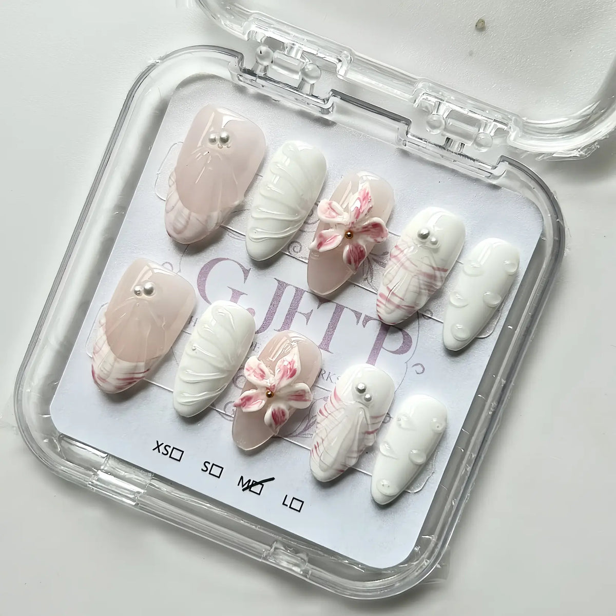 10Pcs Handmade Press On Nails Reusable Medium Handmade Acrylic Press Nails New Summer Collection, Cute Elegant Luxury Cat Eye Design, Ocean Inspired, High Quality Soft Sophisticated Look for Women Nail Art