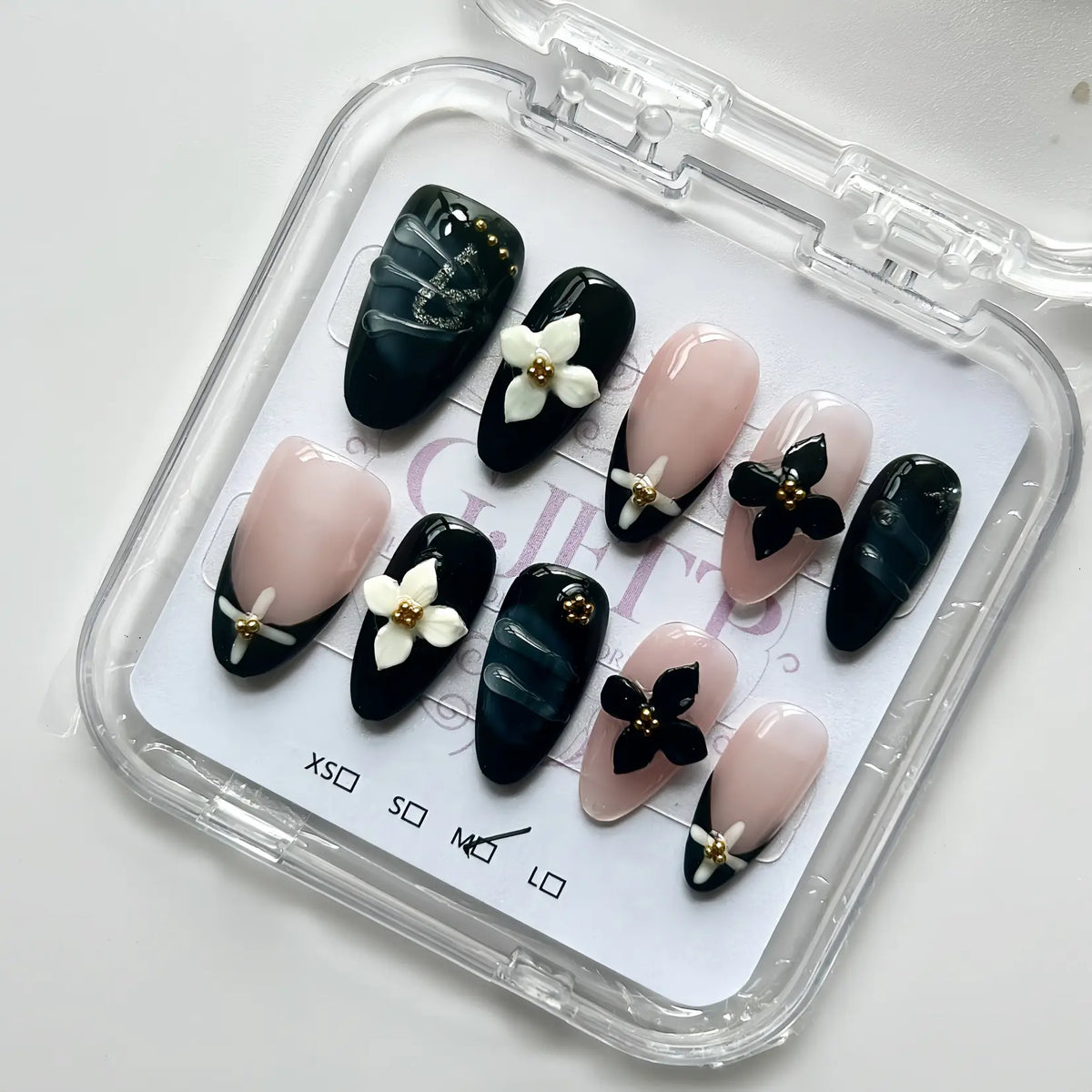 10Pcs Handmade Press On Nails Reusable Medium Handmade Acrylic Press Nails New Summer Collection, Cute Elegant Luxury Cat Eye Design, Ocean Inspired, High Quality Soft Sophisticated Look for Women Nail Art
